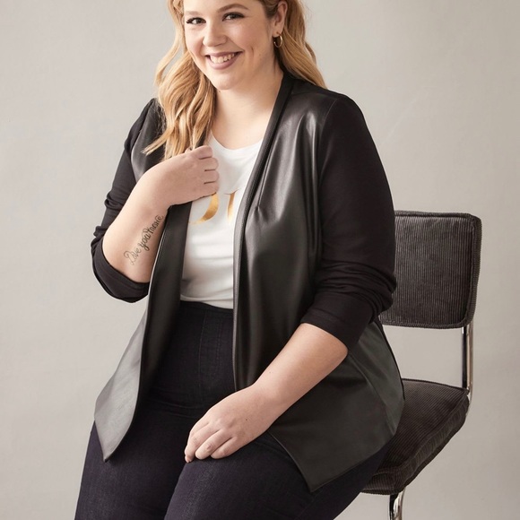 Black Mix-Media Jacket - Picture 4 of 6